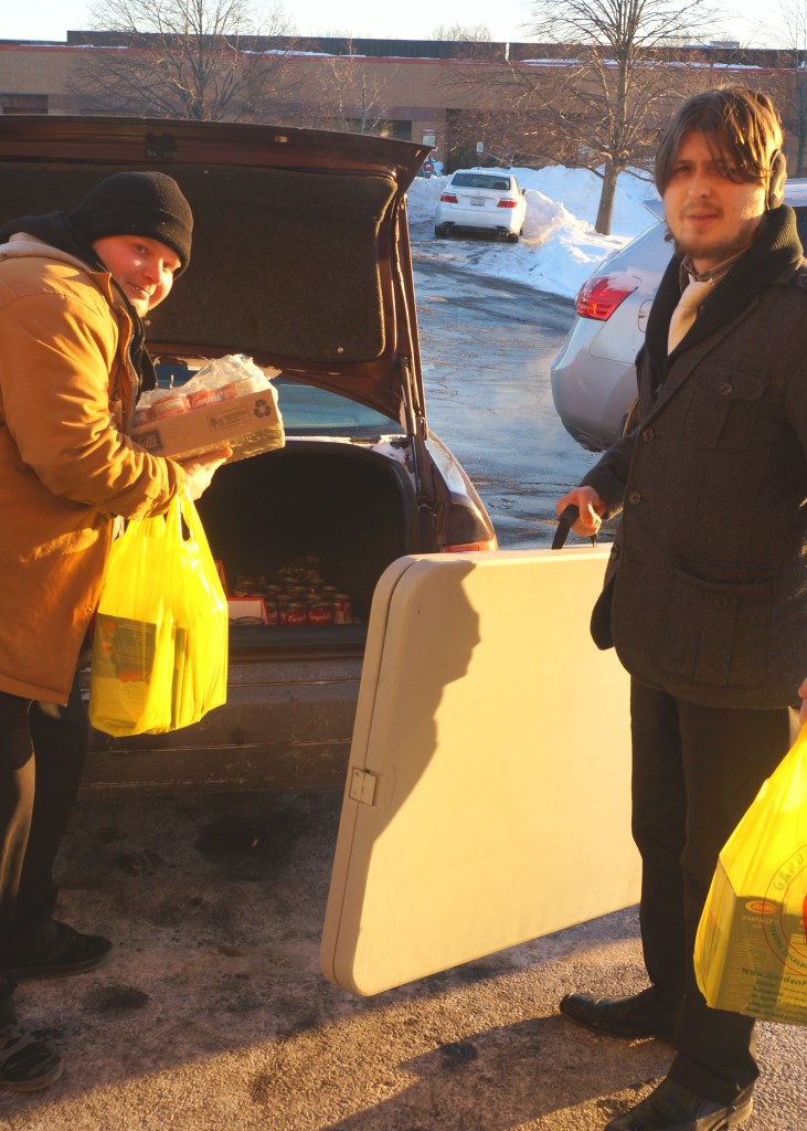 Unloading supplies