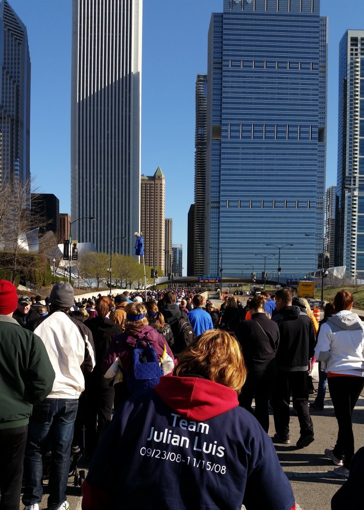 Walking amid skyscrapers